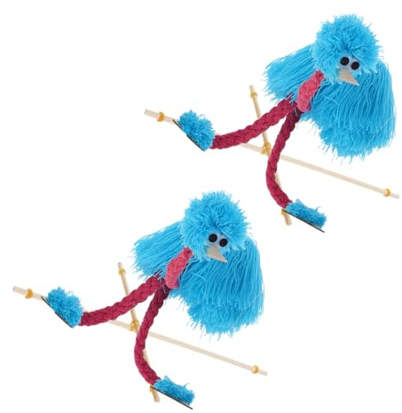 BESPORTBLE 2 Stück Ostrich Marionette Puppen Holz-plüsch Tierfigur mit Fäden Leicht Tragbar Weiche Textur Langlebig Realistische Vogel Marionetten für Puppentheater Kreatives