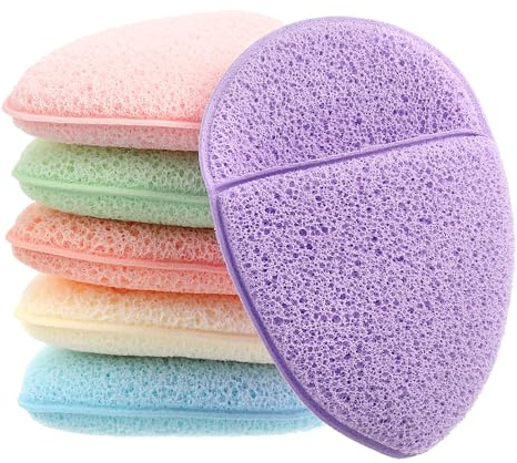 6Pcs Face Sponges for Cleansing, Reusable Faces Scrubber Pads for Women for Washing Face, Gentle Esponjas Faciales for Deep Pore Cleansing, Blackheads, Daily Facial Cleans, Makup Remover (Colorful)