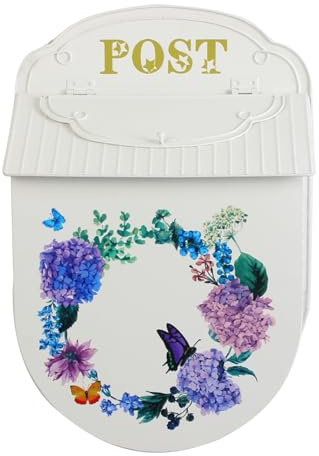 LAIOUSN Boîte aux lettres antique en fer forgé pour jardin extérieur Décoration murale avec finition résistante aux intempéries Boîte aux lettres vintage multifonction