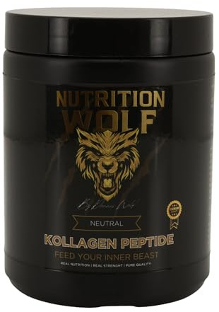 Nutrition Wolf Kollagen Peptide Pulver, Premium Kollagen mit Vitamin C & Zink für Haut, Gelenke & Sehnen, 300g Neutral