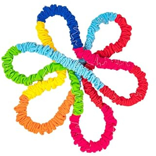 KIXZSAZ Banda elástica para integración de movimiento para actividades en el patio escolar de niños. Fomenta la cooperación grupal. Tubo elástico látex y tela multicolor. Ejercicio movimiento, 2m
