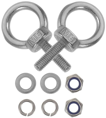 Yardenfun Bulloni ad Occhiello in Acciaio Inossidabile M10X60 Filettati con Dado e Rondelle per Ancoraggi Sicuri su Calcestruzzo Kit da 2 Pezzi per Sollevamento e Fissaggio Macchinari