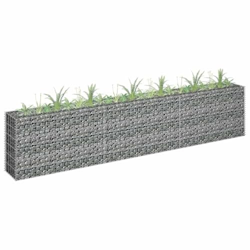 Generico Gabbione Letto Rialzato in Acciaio Zincato 270x30x60 cm,Argento,19kg,145638