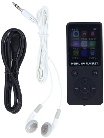 MISDBOUBM 64GB MP3 MP4 Player with Bluetooth 5.0, Portable HiFi Music Player, 1.8 Inch Color Screen with Speaker Video FM E Book, Supports Up to 128GB for Sports Travel (Black)
