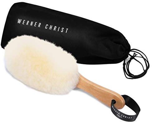 WERNER CHRIST Babybürste – extra weiche Baby-Haarbürste aus 100% Naturhaar für sanfte Haarpflege bei Neugeborenen, Säuglinge und Kleikindern, hochwertige Naturhaarbürste mit echtem Lammfell