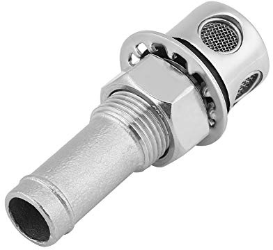 Akozon Stainless Steel Marine Boat Straight Fuel Gas Tank Vent With Mounting Gasket Hardware Fitting