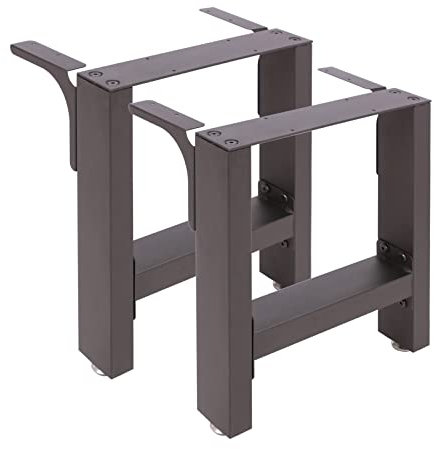 Wiltec Bankkufen aus Stahl 2er Set Vierkantrohren 40x43 cm schwarz pulverbeschichtet Bankgestell Bankbeine Tischbeine Tischgestell
