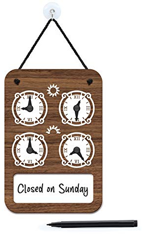 SIGNS - Cartello di Design - Country Chic - Orario Apertura Negozio [OH02] - Vetrina con Orari di Lavoro e Chiusura