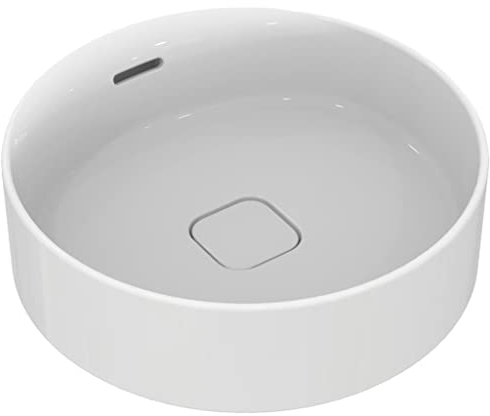 Ideal Standard - Strada II, Lavabo tondo da 45cm da appoggio su piano, Senza foro per la rubinetteria, Con foro troppopieno, Bianco
