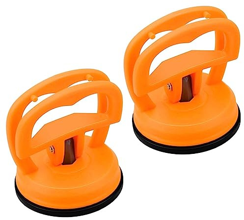 Voarge 2 Stück Saugheber Vakuumsauger Gummisauger Glassauger, Ausbau Werkzeug Mini Saugheber, für Mobiltelefon Tablet Display lcd Scheibe (Orange)