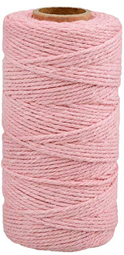 jijAcraft Pink Twine String, 328 Feet Valentine's Day Bakers Twine String, 2MM Heavy Duty Packing String for Valentine's Day DIY Crafts, Present Decoration, Gift Wrapping, Craft Wrapping