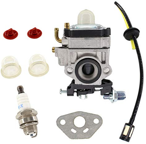 HURI Vergaser & Dichtung Zündkerze Primer Benzinfilter mit Schlauch Satz für Fuxtec FX-LBS 12, FX-LB 126, FX-LB 133T Laubbläser Laubsauger