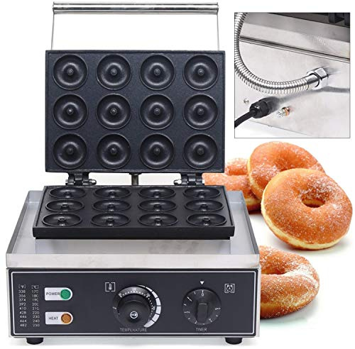 YIYIBYUS 12 Grid Donut Machine Commercial/Domestic Non-Stick Pan Electric Donut Bread Making Machine Mini Donut Machine 2/ Grid, 110V