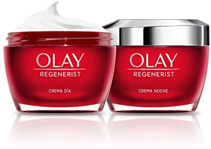 Olay Regenerist Crema Facial de Día SPF30 50ml Y Olay Regenerist Crema De Noche 50mL. Pack De 2 Cremas Hidratantes Antiarrugas y Reafirmantes