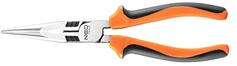 Neo Tools Pince à bec plat 40% FS 200 mm 01-154, poignées 2 composants, acier CrNi, 58-64 HRC