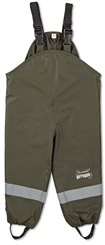 Sterntaler Kleinkind Jungen Regenhose Kinder Träger Regenträgerhose - Regenhose Kind - Wasserdicht mit Knopf und verschweißten Nähten - dunkelgrün, 92