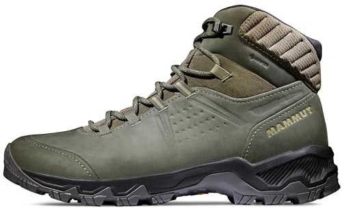 Mammut Men’s Mercury IV Mid GTX Hiking Shoes, Black, Vibram Sole, 3D Memo Foam, GORE-TEX Waterproof, terracare® Nubuck Leather, Lightweight Day Hike Comfort, Dark Iguana-Iguana, 11