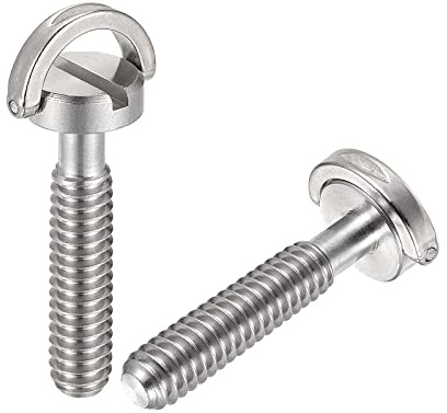 sourcing map 2 Stück Kamera Stativ Schraube 1/4 Stecker Befestigungsschraube Adapter Geschlitzt 1.18 Länge für Kameraständer Mikrofonhalter aus Edelstahl