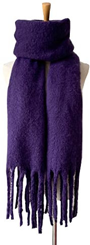 WLLDDDIU Schal Damen,Damen Schottenkaro Schal Cashmere Feel Warm Pashmina Schal Dicke Quaste Mit Einfarbig Dunkellila Wickelschal Winter Decken Schal Trendige Stola Schals Für Damen