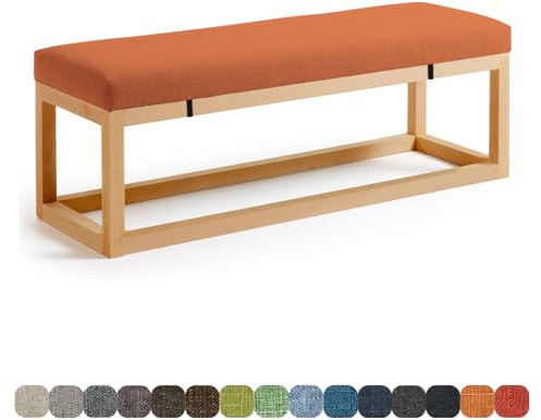Lsjoaw Bankauflage Bankkissen Sitzauflage Sitzkissen Bank 170X40X3CM Stuhlkissen Bankpolster Schaukel mit abnehmbarem Bezug für Fensterbank Outdoor Gartenmöbel Terrasse Drinnen Sitz,Orange