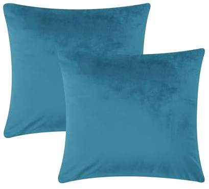 AMEHA Samt-Kissenbezüge, 45 x 45 cm, 2er-Pack, quadratische Kissenbezüge, dekorativer Grauer Kissenbezug für Sofa, Schlafzimmer, Wohnzimmer, mit unsichtbarem Reißverschluss