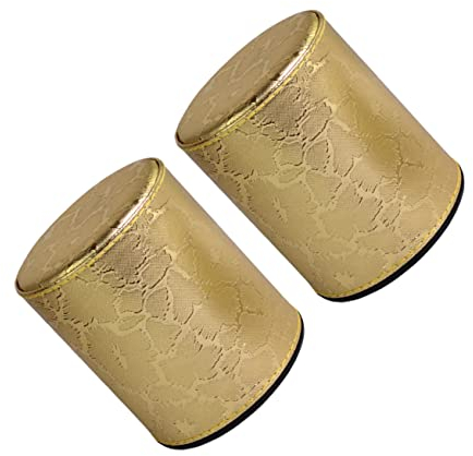 Toyvian Leder Würfelbecher Mit Deckel 8.4X8.4X9.4Cm - Anti-Betrug Würfelbox Für Würfelspiele Und Ktv Lustige Spielzubehör 2 Stück