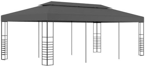 ZEYUAN Gartenpavillon, Pop-Up Partyzelt, Festzelt, Pavillon, Garden Decoration, Canopy Tent, Lagerzelt, Pavillon, 3x6 m Anthrazit