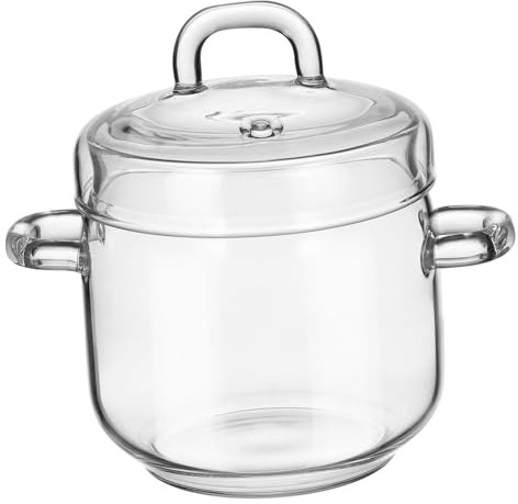Kichvoe Creative Stewing Pot Aus Hochtemperaturglas Mit Deckel Multifunktionale Suppenschüssel Für Küche Restaurant Und Party Transparent Und Dekorativ