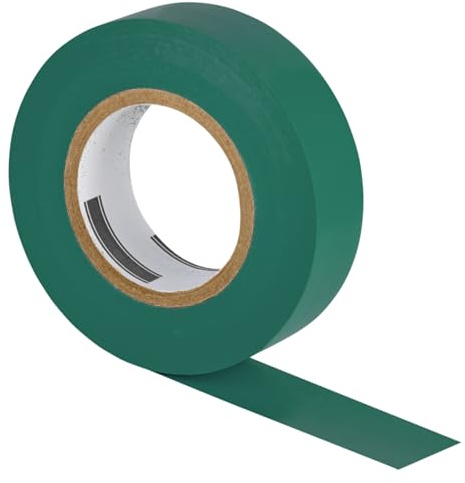 ISOLATECH 1 Rolle PVC Isolierband Grün 19mm x 20 Meter x 0,15mm | PVC nach DIN EN 60454-3-1, Beständig gegen Feuchtigkeit, Flammwidrig und rückstandsfrei entfernbar