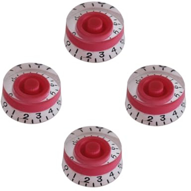 Toyvian 4stücke Teiliges Kunststoff Effektpedal Knöpfe Gitarre Und Bass Rot Und Weiß Verstellbare Potiknöpfe Für Präzise Klangsteuerung Und Einfaches Handling