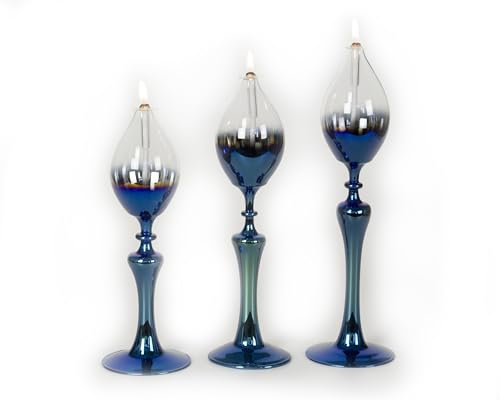 Handgefertigte Glas-Öllampen, Euphoria-Set (farbig, halb blickdicht)