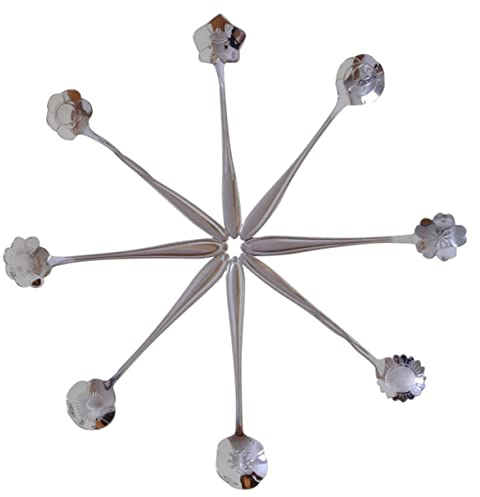LIFKOME Cucharas De Café Inoxidable Diseño Floral Cucharitas Para y Café De Resistente Rayones y