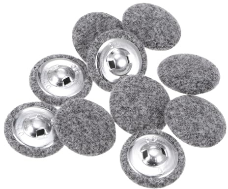 QUARKZMAN 10 Stück Stoffbezogene Knöpfe 25mm Runde Plüsch Bezogene Metall Knopf Stoff bedeckt mit Metallschaft Nähknöpfe Bastelknöpfe zum Nähen Basteln für Anzüge Strickjacke, Grau