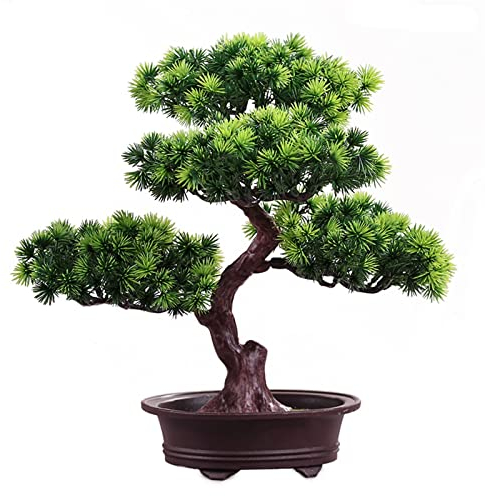 guiling-1986 Künstlicher Bonsai-Baum Künstliche Bonsai-Kiefer-Zen-künstliche Pflanzendekoration, künstliche Zimmerpflanzen im Topf, zur Dekoration, Desktop-Anzeige Bonsai Kunstpflanze