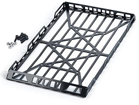 DOFABI RC Auto Metall Dachgepäckträger Gepäckträger Mit Box, for Axial, SCX24 AXI00002 1/24 RC Crawler Auto DIY Dekoration Teile Ferngesteuerter Autodachträger