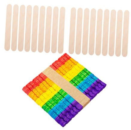 DIYEAH 100 Stück Holzstäbchen Für Eis Leere Eisstiele Zum Basteln Kleine Holzeisstiele Zum Selbermachen Von Desserts Eisstiele Aus Holz Für Diy-arbeiten Und Handwerk