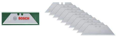Bosch Set de 10 lames trapézoïdales (pr couteau pliant ; pr travaux de découpe ; acier SK5 ; coffret de rangement)