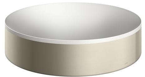 hansgrohe AXOR Suite Aufsatzwaschtisch, rund, D 400mm, mit Metallrahmen, ohne Überlauf, SolidSurface, 42001, Farbe: Brushed Nickel