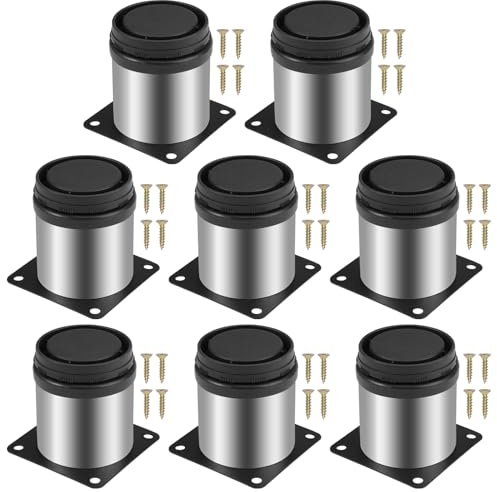 TESSTSY 8 Piezas Patas Regulables Mueble de Metal, Pies Redondo