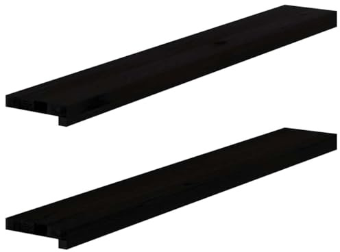 Juroupi Davanzali 2 pz Marrone Scuro 110x15x2 cm Legno Massello Rovere,Davanzali per Finestre,per Interni,Davanzale Interno,Soggiorno,Decorazione-4009169