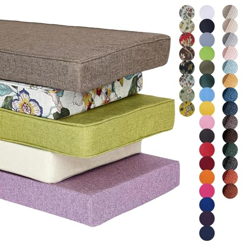 Homesally Bankauflage Nach Maß FüR Den Outdoor Indoor,Waschbar Abnehmbarem Bankkissen rutschfeste Wasserfestes Sitzbank Kissen füR Gartenbank,Terrasse Fensterbank Sofa Schaukel,Thickness 4cm