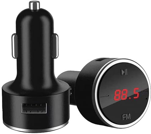 HTC - Kit vivavoce Bluetooth 12/24 V + trasmettitore FM+ 2 USB 2.4 A