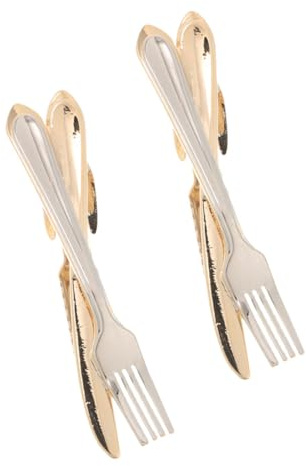 NOLITOY 2pcs Unique Cutlery-shaped Tie Clips for Men Copper Material Business Tie Holders for Weddings Meetings and Formal Occasions Stylish Accessories