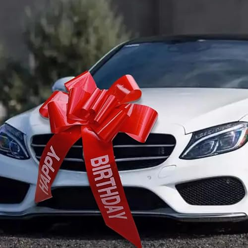 Große Autoschleife, Rote Riesen Geschenkschleife 76 cm / 30 Zoll, Große Schleife für Auto, Weihnachten, Hochzeit, Geburtstage, Motorrad, Tür, Wand und Schleife mit Saugnapf