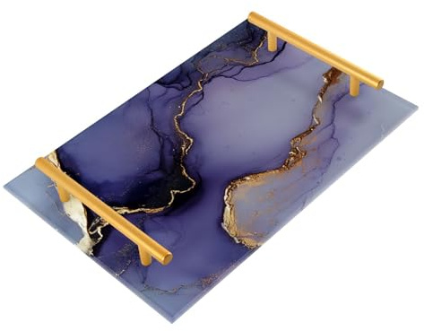 Bandejas decorativas de plástico con asas para cocina, joyas, perfumes, para cocina, servir charolas para servir comida