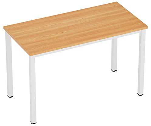 AuraCraft Escritorio para Ordenador de Oficina, para niños, para Juegos, pequeño, Espacio de Trabajo para la Oficina en casa (Teca, Blanco, 80 x 40 cm)