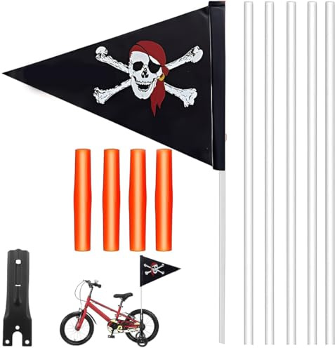 OPVYAEU Fahne fahrradanhänger, Fahrradwimpel Set, Sicherheitswimpel, Fahrradwimpel Verstellbare,Kinderfahrrad Sicherheitswimpel, Fahrrad Wimpel, Warnschild, Geeignet für Kinder und Erwachsene