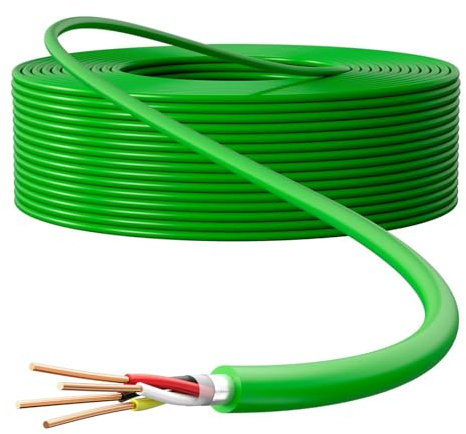 Lumonic Busleitung 2x2x0,8mm 25m | CCA, geschirmt | grün mit Metermarkierung | Smart Home, Vernetzung, Steuerung, Gebäudeautomation