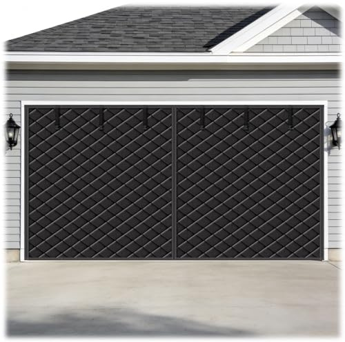 Garage Door Insulation Kit 260 280 300cm Magnetic Thermal Insulated Doors Curtain, Garages Doors Cover for Winters, Heavy Duty Garage Door Blanket Privacy Screen(Black,W549xH244cm)