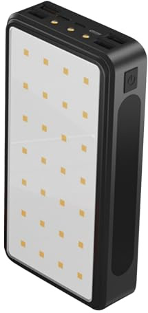 Weldphur Chargeur Solaire Power Bank,Batterie Externe Solaire Chargeur de Téléphone | 20000mAh Étanche avec Éclairage LED pour Voyage Camping Étudiants Adultes Adolescents